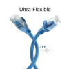 ACT FC1605 ultralankstus CAT6A U/UTP jungiamasis kabelis su RJ45 jungtimis, 5 m, TPE, su apsauga nuo užsikabinimo, mėlynas