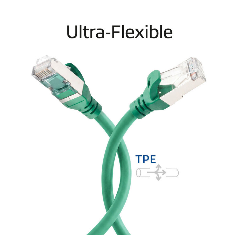 ACT FC2705 itin lankstus komutacinis kabelis, S/FTP CAT6A, TPE, RJ45, 5 m, žalias