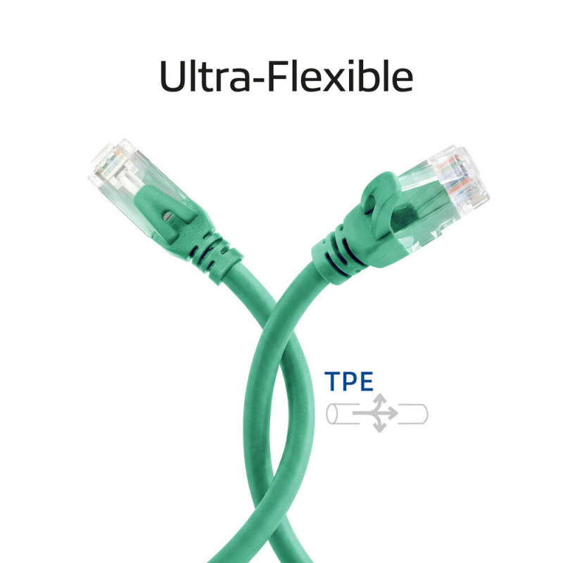 ACT FC1700 U/UTP CAT6A komutacinis kabelis, TPE, itin lankstus, RJ45, 0,5 m, žalias