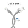 ACT FC2001 CAT6A S/FTP itin lankstus jungiamasis tinklo kabelis, 1 m, TPE, RJ45 su apsauga nuo užkabinimo, pilkas