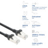 ACT FC2901 S/FTP CAT6A itin lankstus jungiamasis kabelis, TPE, su apsauga nuo užkabinimo, RJ45, 1 m, juodas