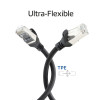 ACT FC2901 S/FTP CAT6A itin lankstus jungiamasis kabelis, TPE, su apsauga nuo užkabinimo, RJ45, 1 m, juodas