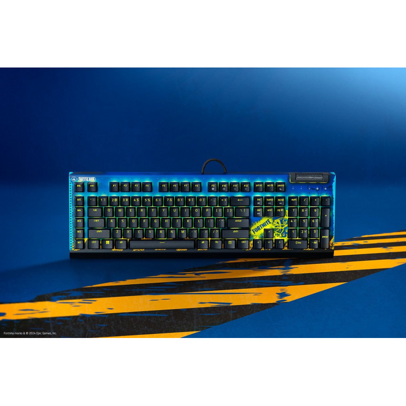 Razer BlackWidow V4 X Fortnite Edition žaidimų klaviatūra, USB, JAV anglų kalbos išdėstymas
