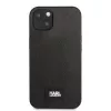 Karl Lagerfeld KLHCP13MSFMP2K kietas dėklas iPhone 13 / 14 / 15, Saffiano Plaque, juodas