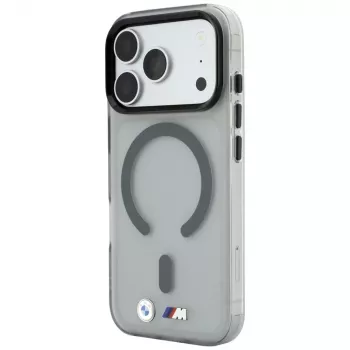 BMW BMW001281 M IML Frosted Metal Logo & Trims MagSafe dėklas, skirtas iPhone 18 Pro / 17 Pro, antracito spalvos