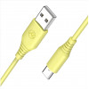 Tellur TLL155400 silikoninis USB–Type-C laidas, 3A, 1 m, geltonas