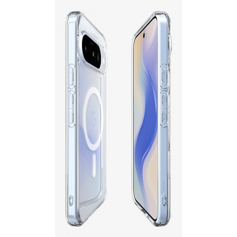 Spigen Ultra Hybrid MagSafe dėklas Google Pixel 10 Pro / Pixel 10, skaidriai baltas