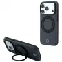 Mercedes Mer008869 Leather with Ring Stand MagSafe dėklas, skirtas iPhone 18 Pro / 17 Pro, antracito spalvos