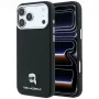 Karl Lagerfeld KF003263 Grained Karl Head Metal MagSafe dėklas iPhone 18 Pro / 17 Pro telefonui, juodas