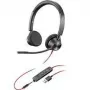 Poly Blackwire 3315 ausinės su mikrofonu ant ausų, USB-A, juodos, 213936-101