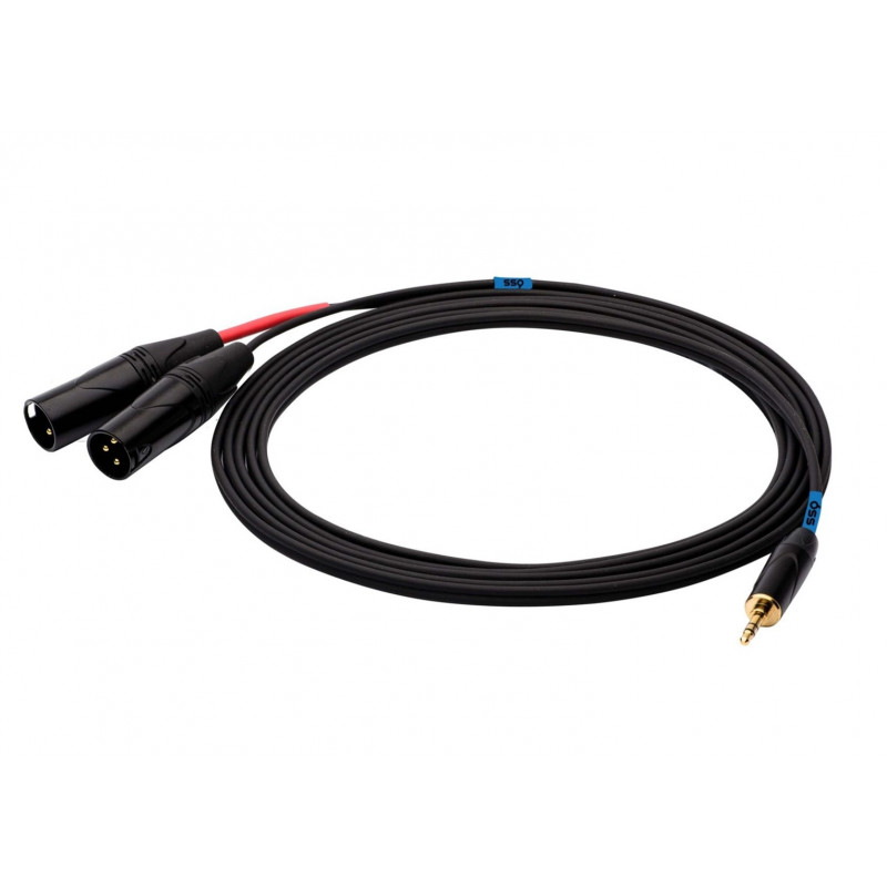 SSQ MIXLR1 SS-1816 garso kabelis, 3,5 mm stereo jack – 2x XLR, 1 m, juodas