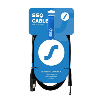 SSQ XLRJS3 garso kabelis, XLR lizdas – 6,3 mm stereo jack, 3 m