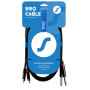 SSQ RCAJM1 SS-1427 garso kabelis, 2x RCA – 2x 6,3 mm mono kištukas, 1 m, juodas