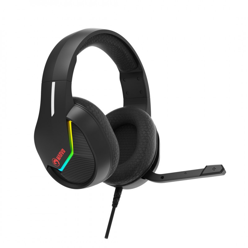 Marvo Tactic 40 H8618 BK žaidimų ausinės, laidinės, RGB, juodos