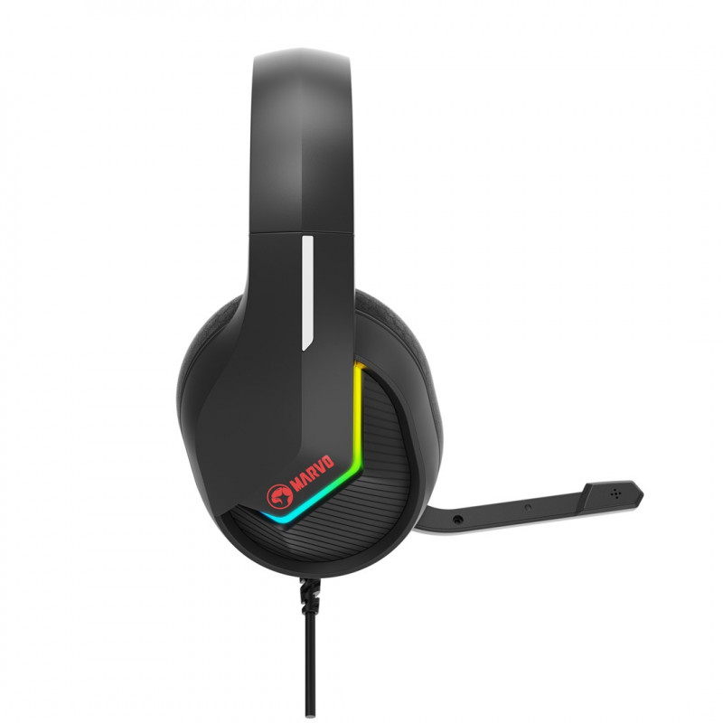 Marvo Tactic 40 H8618 BK žaidimų ausinės, laidinės, RGB, juodos