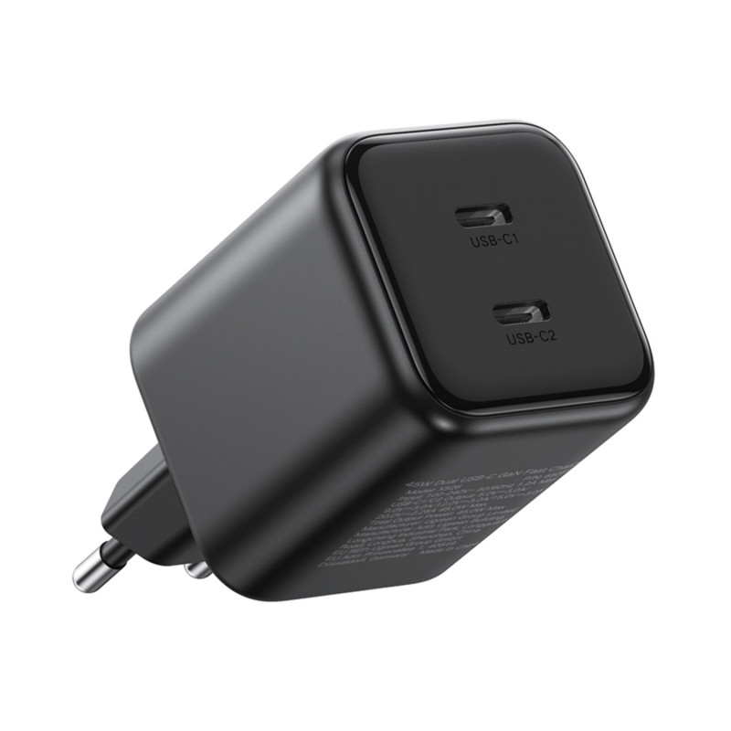Ugreen X526 įkroviklis 45 W, 2 x USB-C, GaN, juodas