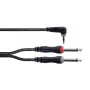 Cordial 14868 audio Y adapteris, 1x 3,5 mm jack kištukas - 2x 6,3 mm jack kištukas (mono), 3 m, juodas