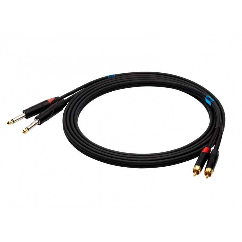 SSQ RCAJM2 SS-1428 garso kabelis, 2x RCA – 2x 6,3 mm mono jack, 2 m, juodas