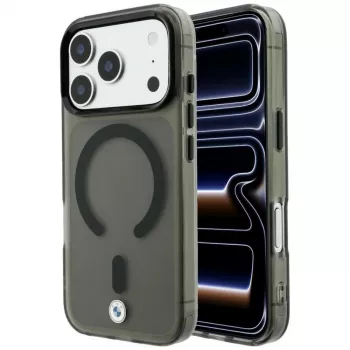 BMW BMW001310 dėklas iPhone 18 Pro / 17 Pro, M IML Frosted Metal Logo & Trims, MagSafe, juodas