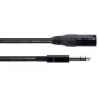 Cordial EM 0,5 MV audio kabelis [1x XLR kištukas, 3 kontaktų – 1x 6,3 mm (stereo) Jack kištukas], 0,50 m, juodas