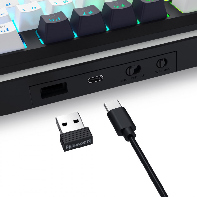 Redragon Wildslash LCD Pro K746WB-RGB-PRO žaidimų klaviatūra