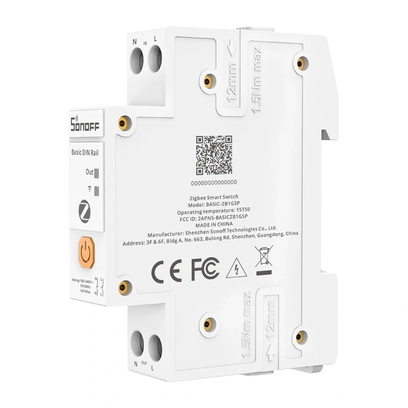 SONOFF BASIC-ZB1GSP „Zigbee“ išmanusis jungiklis, DIN bėgelis, 32 A