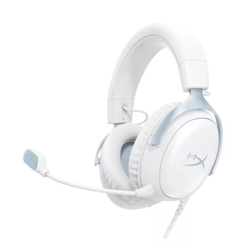 HyperX Cloud III žaidimų ausinės, baltos-mėlynos, DF7F1AA