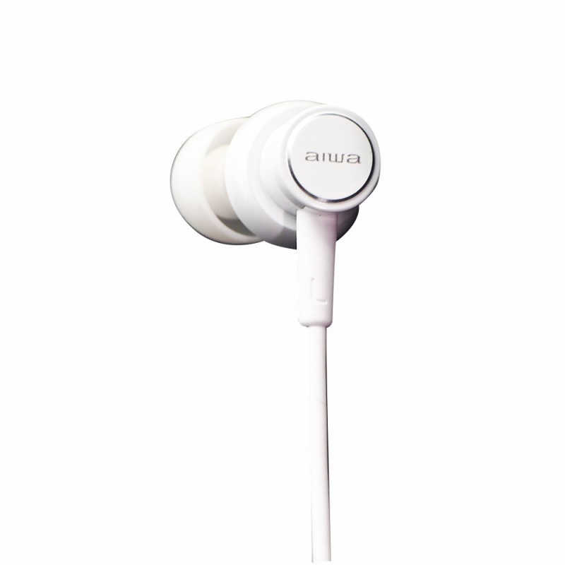 Aiwa ESTM-500W laidinės įdėjamosios ausinės su mikrofonu, 3,5 mm jungtis, baltos