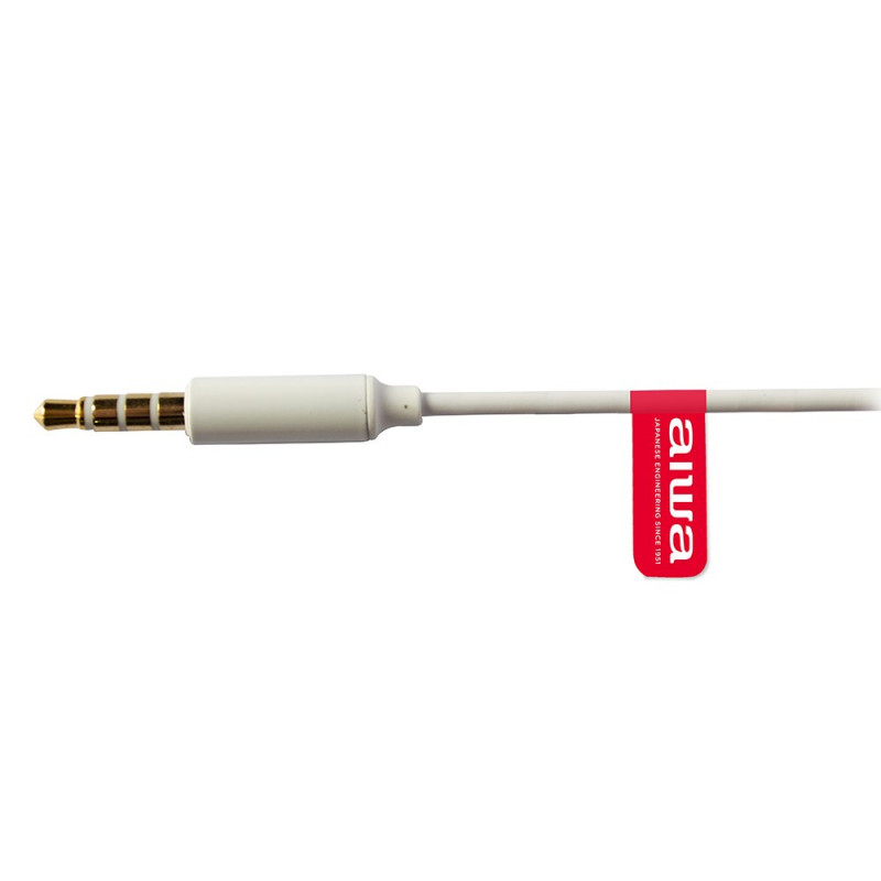 Aiwa ESTM-500W laidinės įdėjamosios ausinės su mikrofonu, 3,5 mm jungtis, baltos
