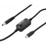 VOLTCRAFT VC-18735745 USB įtampos keitiklis, DC kištukas 5,5 x 2,1 mm, USB-C PD/DC, reguliuojama išėjimo įtampa, su DC adapteriu, juodas