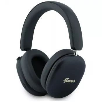 Guess GUE005823 ant ausų dedamos ausinės, Metallic Effect Metal Script Logo, Bluetooth, ENC, juodos