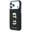 Karl Lagerfeld KF003250 dėklas iPhone 18 Pro Max / 17 Pro Max, Saffiano with Karl & Choupette Heads Pins & Logo, juodas