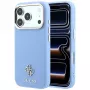 Guess GUE005538 Saffiano Small 4G & Classic Logo MagSafe dėklas, skirtas iPhone 18 Pro / 17 Pro, šviesiai mėlynas