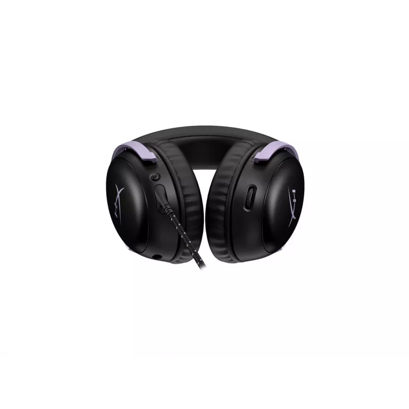 HyperX Cloud III žaidimų ausinės, juoda ir levandų spalvos