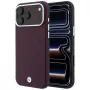 BMW BMW001224 Sign Deboss Quilted Metal Logo MagSafe dėklas iPhone 18 Pro Max / 17 Pro Max, bordo spalvos