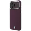 BMW BMW001224 Sign Deboss Quilted Metal Logo MagSafe dėklas iPhone 18 Pro Max / 17 Pro Max, bordo spalvos