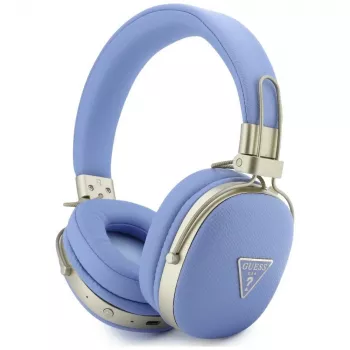 Guess Grained Triangle Gold Logo Bluetooth ENC ausinės ant ausų, mėlynos