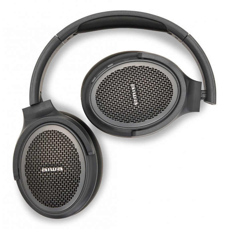 Aiwa HST-250BT belaidės ausinės, pilkos, su mikrofonu, 3,5 mm, Bluetooth 5.0