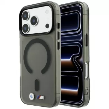 BMW BMW001309 M IML Frosted Metal Logo & Trims MagSafe dėklas, skirtas iPhone 18 Pro / 17 Pro, juodas
