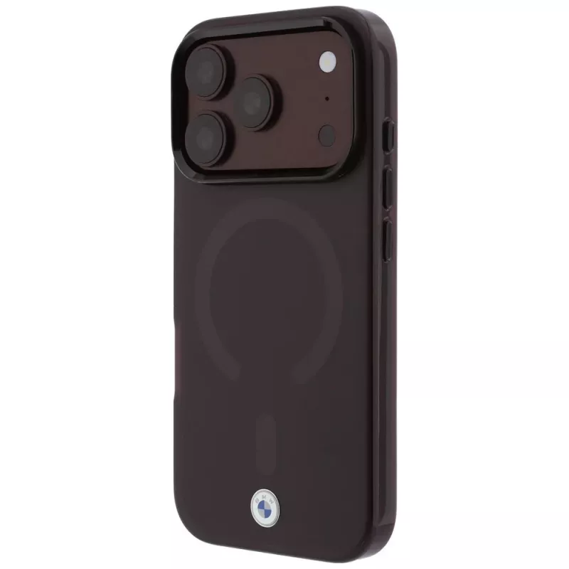 BMW Sign Frosted IML & Metal Logo MagSafe dėklas, skirtas iPhone 18 Pro Max / 17 Pro Max, bordo spalvos