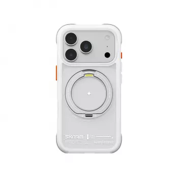 Skinarma Atlas dėklas su MagSafe ir sukama atrama, skirtas iPhone 18 Pro / 17 Pro, baltas