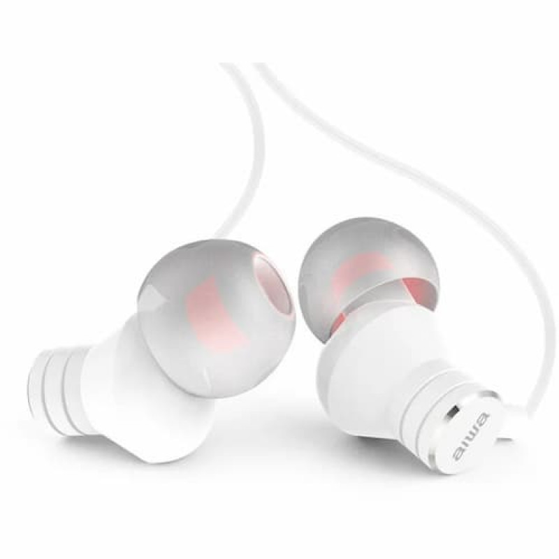 AIWA ESTM-50WT į ausis įdedamos stereo ausinės su mikrofonu, baltos