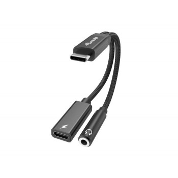 Equip 133470 USB-C į 3,5 mm 3 kontaktų DAC adapteris, 0,12 m, juodas