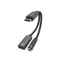 Equip 133470 USB-C į 3,5 mm 3 kontaktų DAC adapteris, 0,12 m, juodas