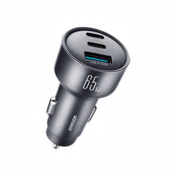 Joyroom JR-CCN19 automobilinis įkroviklis, 65 W, 2x USB-C + USB-A, tamsiai pilkas