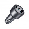 Joyroom JR-CCN19 automobilinis įkroviklis, 65 W, 2x USB-C + USB-A, tamsiai pilkas