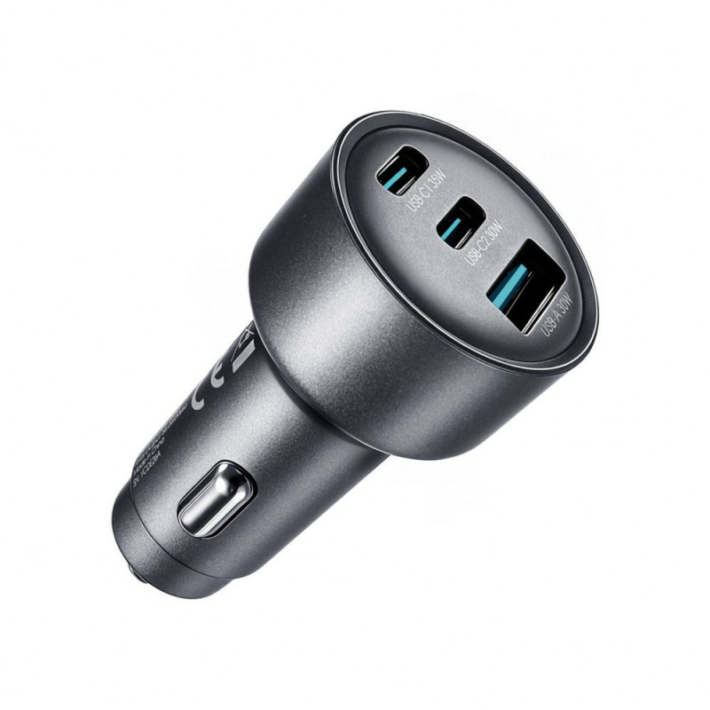 Joyroom JR-CCN19 automobilinis įkroviklis, 65 W, 2x USB-C + USB-A, tamsiai pilkas