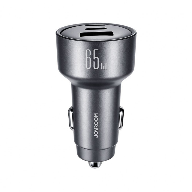 Joyroom JR-CCN19 automobilinis įkroviklis, 65 W, 2x USB-C + USB-A, tamsiai pilkas