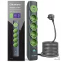 Qoltec 52762 ilgintuvas su apšviečiamu jungikliu, 4 įžemintos rozetės, 1 x USB-C 15 W, 1 x USB 12 W, 1,8 m