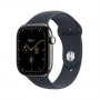 Apple Watch Series 12 GPS + Cellular 42 mm, natūralaus titano korpusas, tamsiai mėlyna sportinė apyrankė, M/L